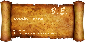 Bogdán Erina névjegykártya